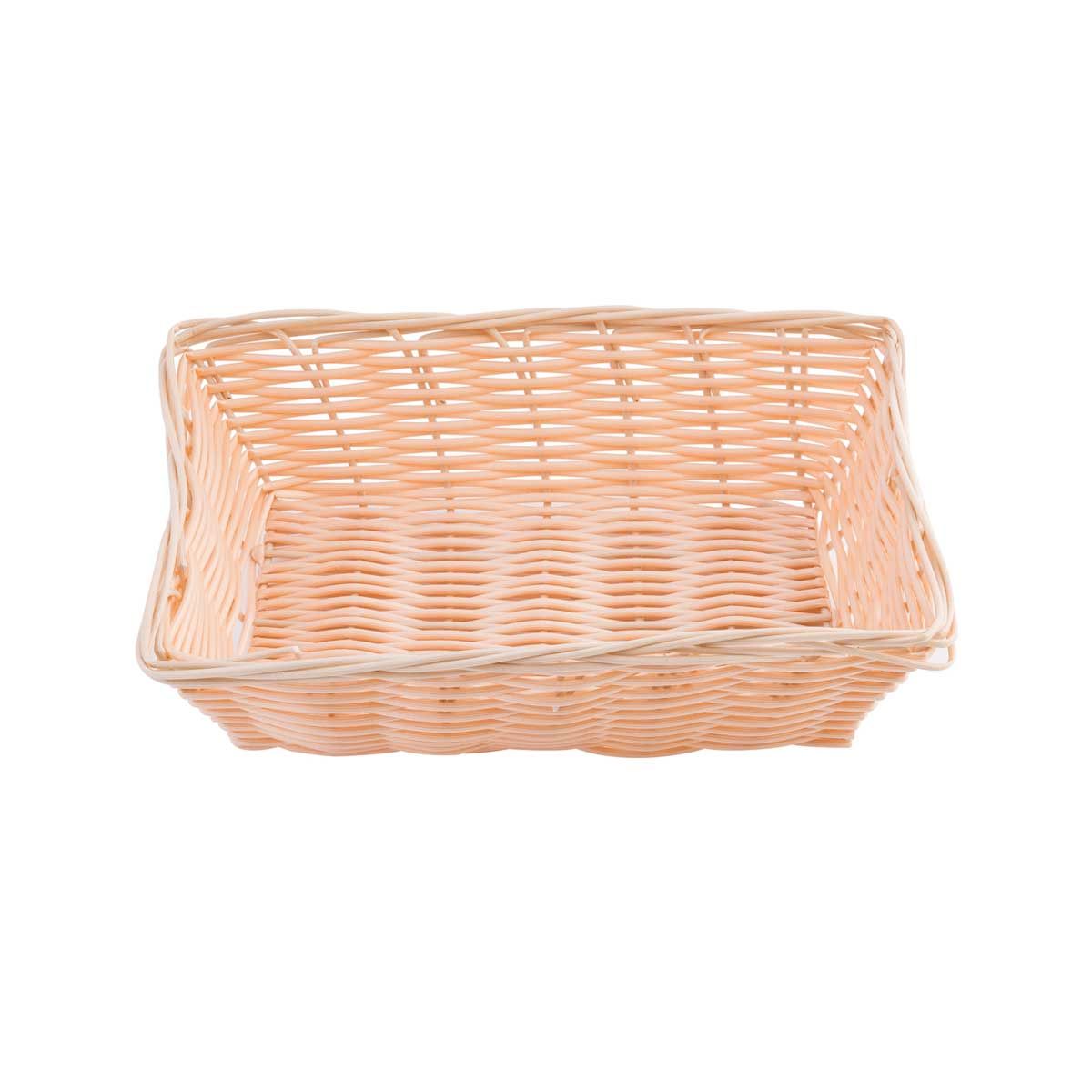 Tablecraft Plastic Rectangle Natural Serving Basket, 9 X 6 X 2.5 Inch -- 12 Per Case