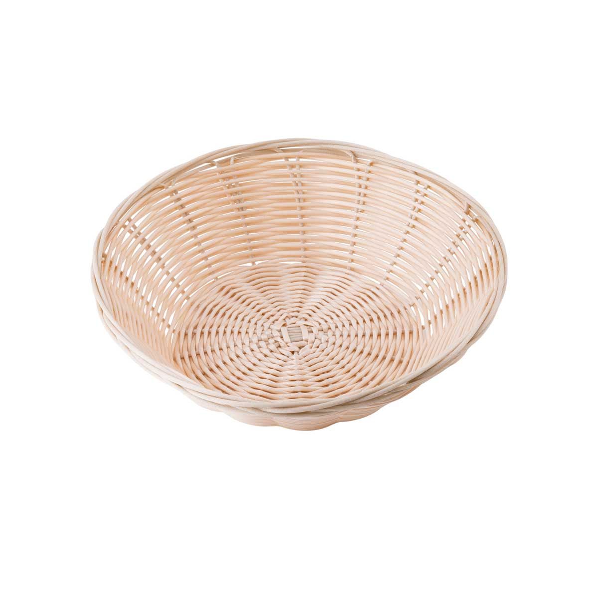 Tablecraft Plastic Round Natural Serving Basket, 8.5 X 8.5 X 2.25 Inch -- 12 Per Case
