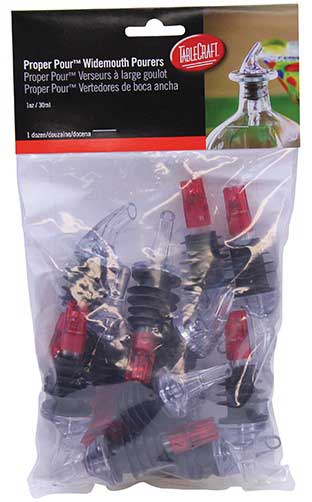 Tablecraft Widemouth Proper Pour Red Dip Tube Pourer, 1 Ounce Capacity -- 12 Per Case