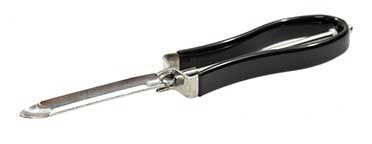 Tablecraft Stainless Steel Swivel Peeler With Black Vinyl Handle