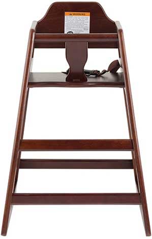 Tablecraft Mahogany Wood Finish Unassembled High Chair, 19.75 X 19.75 X 29 Inch