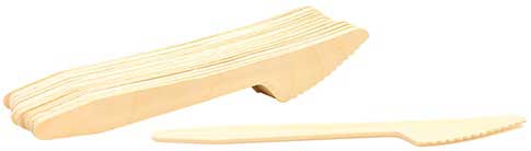 Tablecraft 6.5 inch Pinewood Disposable Knife, 25 count
