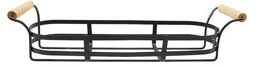Tablecraft Black Coated Wire Jar Holder With Wood Handle, 18.25 X 5 X 4.25 Inch