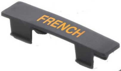 Tablecraft Black with Orange Print French Tag for NSF Saferfood Solutions Option Dispenser, 0.5625 x 0.4375 x 2.5 inch