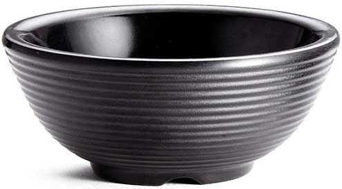 Tablecraft Melamine Black Round Ribbed Ramekin, 3 Ounce Capacity -- 12 per case