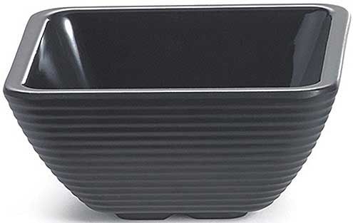 Tablecraft Melamine Black Square Ribbed Ramekin, 3 Ounce Capacity -- 12 Per Case