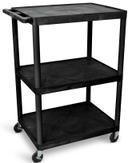 Luxor Black Three Shelves AV Cart, 32 x 24 x 48.25 inch
