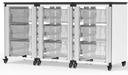 Luxor Black 3 Side by Side Modules with 9 Large Bins Modular Classroom Storage Cabinet, 18.2 x 18.2 x 28.75 inch