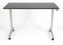 Luxor Black High Speed Crank Adjustable Stand Up Desk with Black Oak Finish and Silver Powder Coat Finish Frame, 59 x 29.5 x 32.6 to 48.5 inch Height