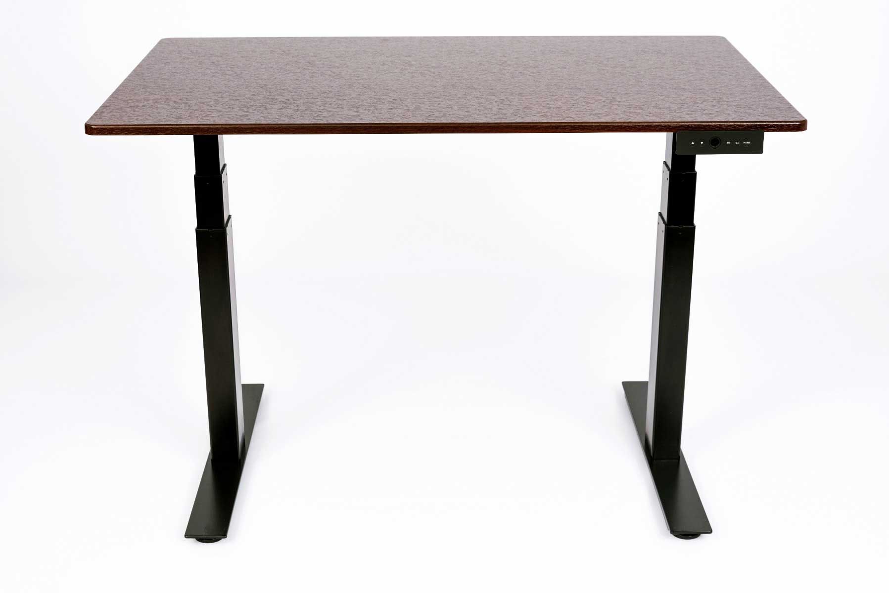 Luxor 3-stage Dual Motor Electric Stand Up Desk With Dark Walnut Desktop And Black Steel Frame, 47.25 X 29.5 X 26 To 51.6 Inch Height