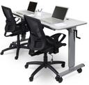 Luxor Adjustable Flip-Top Table with Crank Handle, 59 x 23.6 x 30 to 45.25 inch Height