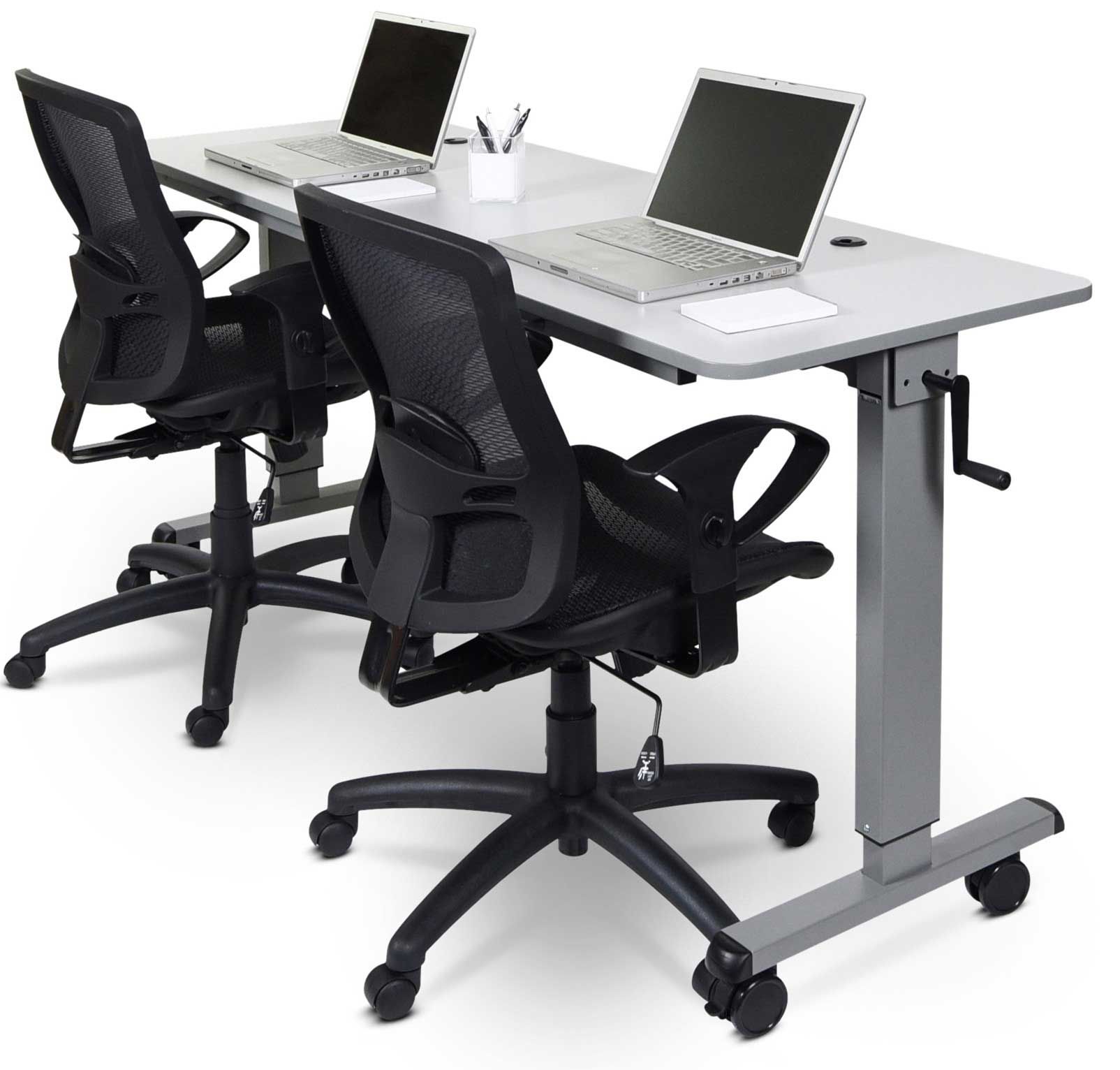 Luxor Adjustable Flip-top Table With Crank Handle, 59 X 23.6 X 30 To 45.25 Inch Height