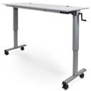 Luxor Adjustable Flip-Top Table with Crank Handle, 71 x 23.6 x 30 to 45.25 inch Height