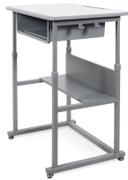 Luxor Black Student Manual Adjustable Desk, 27.5 x 19.5 x 24.5 to 42 inch Height