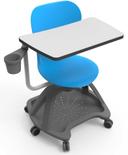 Luxor Black All-In-One Student Desk and Chair, 23.5 x 27.5 to 29 x 35 inch Height