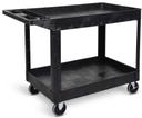 Luxor Black Two-Shelf Heavy-Duty Utility Cart