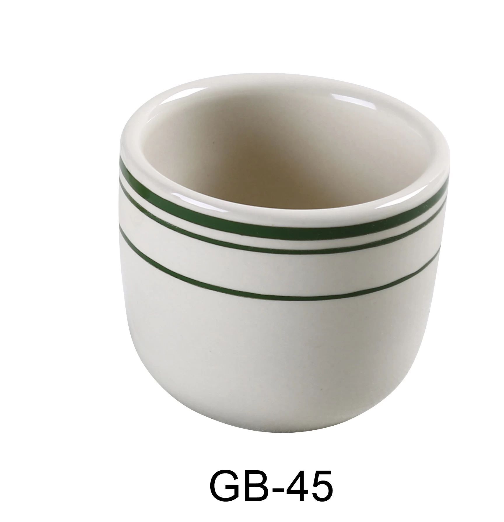 Yanco Green Band Ceramic American White Round Chinese Tea Cup, 4 1/2 Ounce -- 36 Per Case