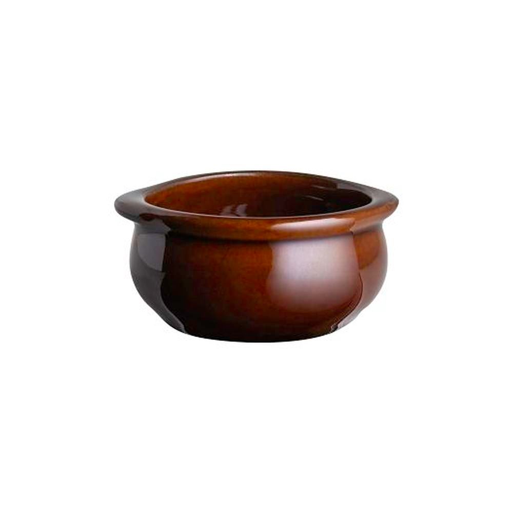 Anfora Laredo Brown 12 Ounce Handled Onion Soup Bowl, 24 Count