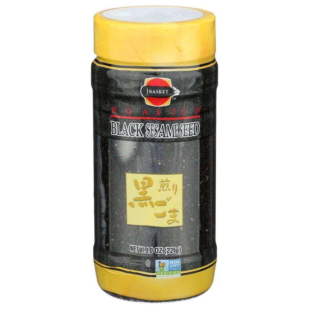 J-basket Roasted Black Sesame Seeds, 8 Ounce -- 6 Per Case