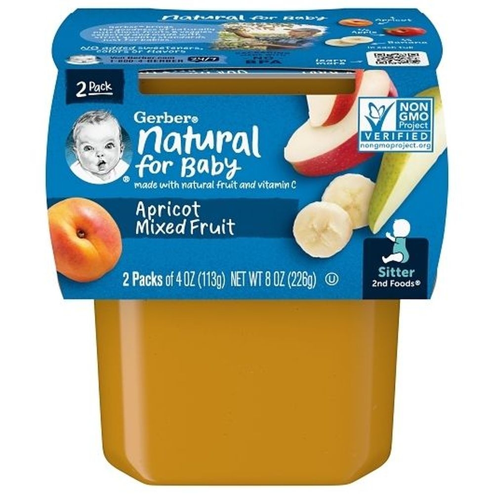 Gerber 2nd Food Apricot with Mixed Fruit Baby Food, 8 Ounce -- 8 per case.