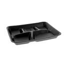 Evergreen Black Polystyrene Foam 5 Compartment School Lunch Tray