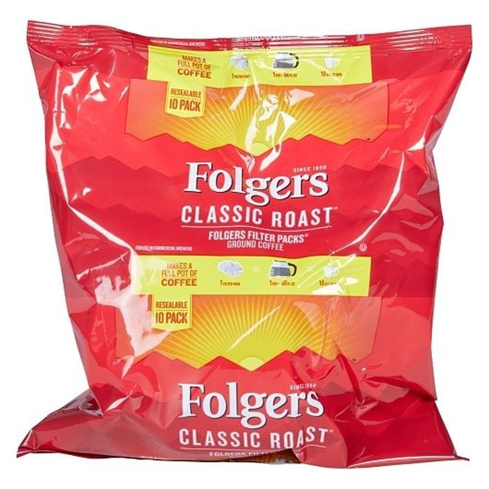 Folgers Classic Roast Ground Coffee, 1.05 Ounce -- 40 Per Case