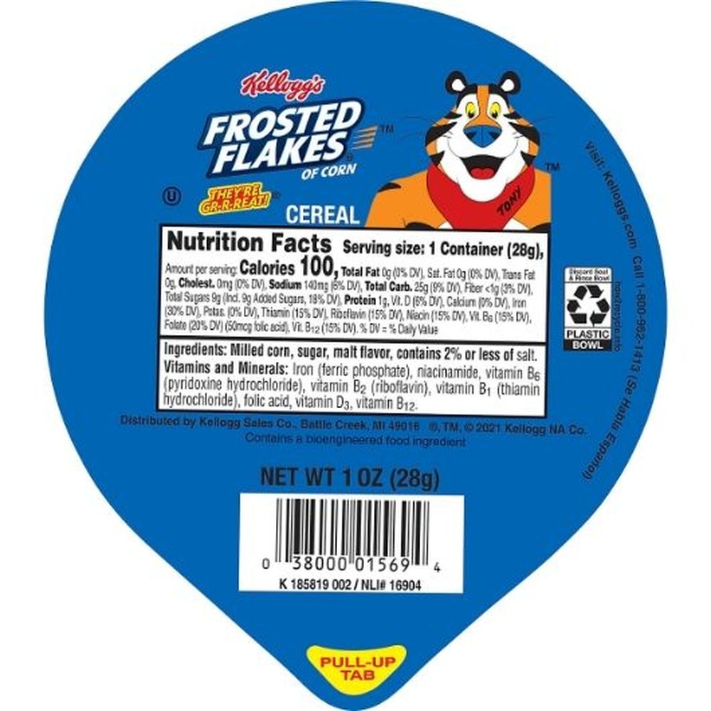 Kellogg's Frosted Flakes Single Serve Cereal Bowl, 1 Ounce -- 96 per case