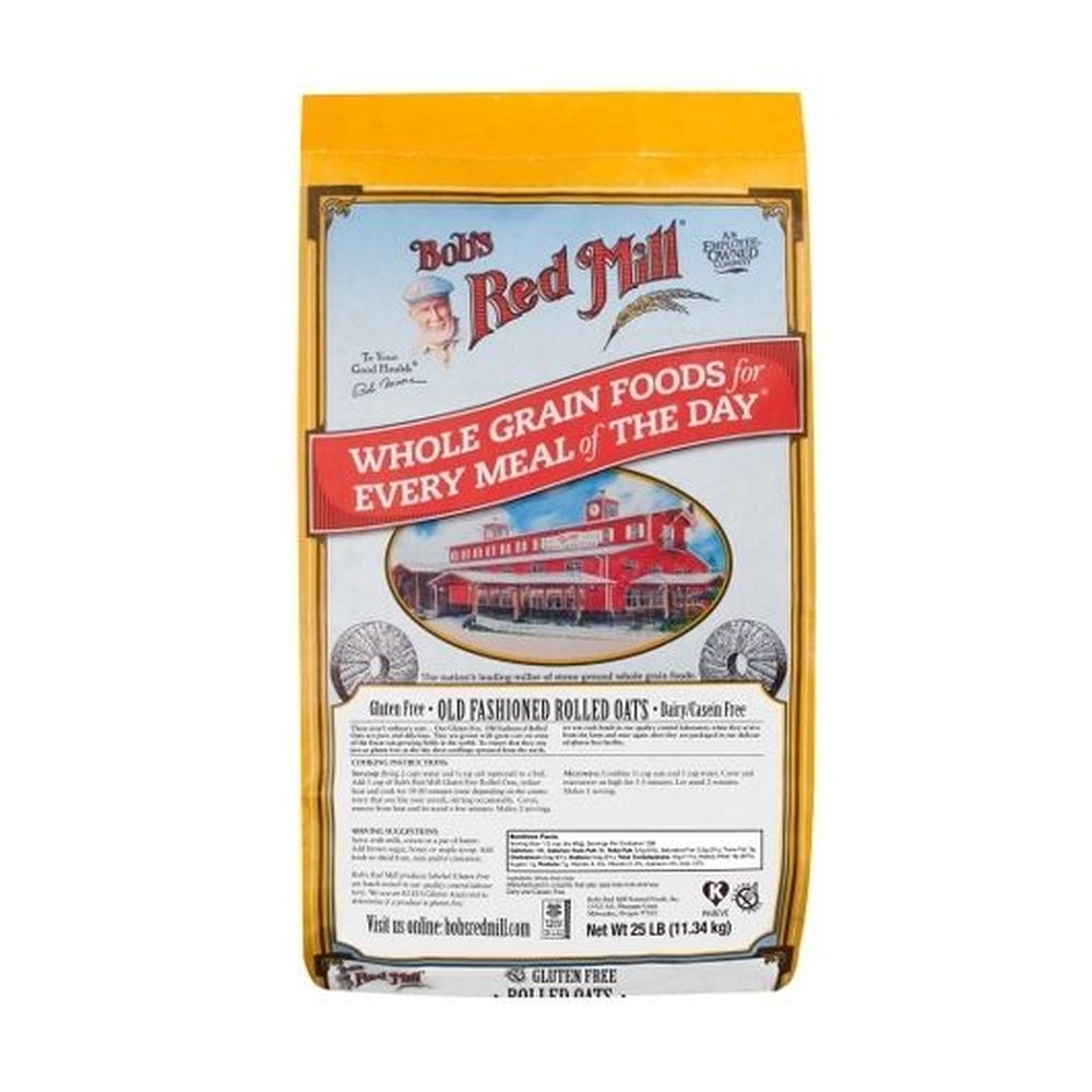 Bobs Red Mill Gluten Free Rolled Oats, 25 Pound.