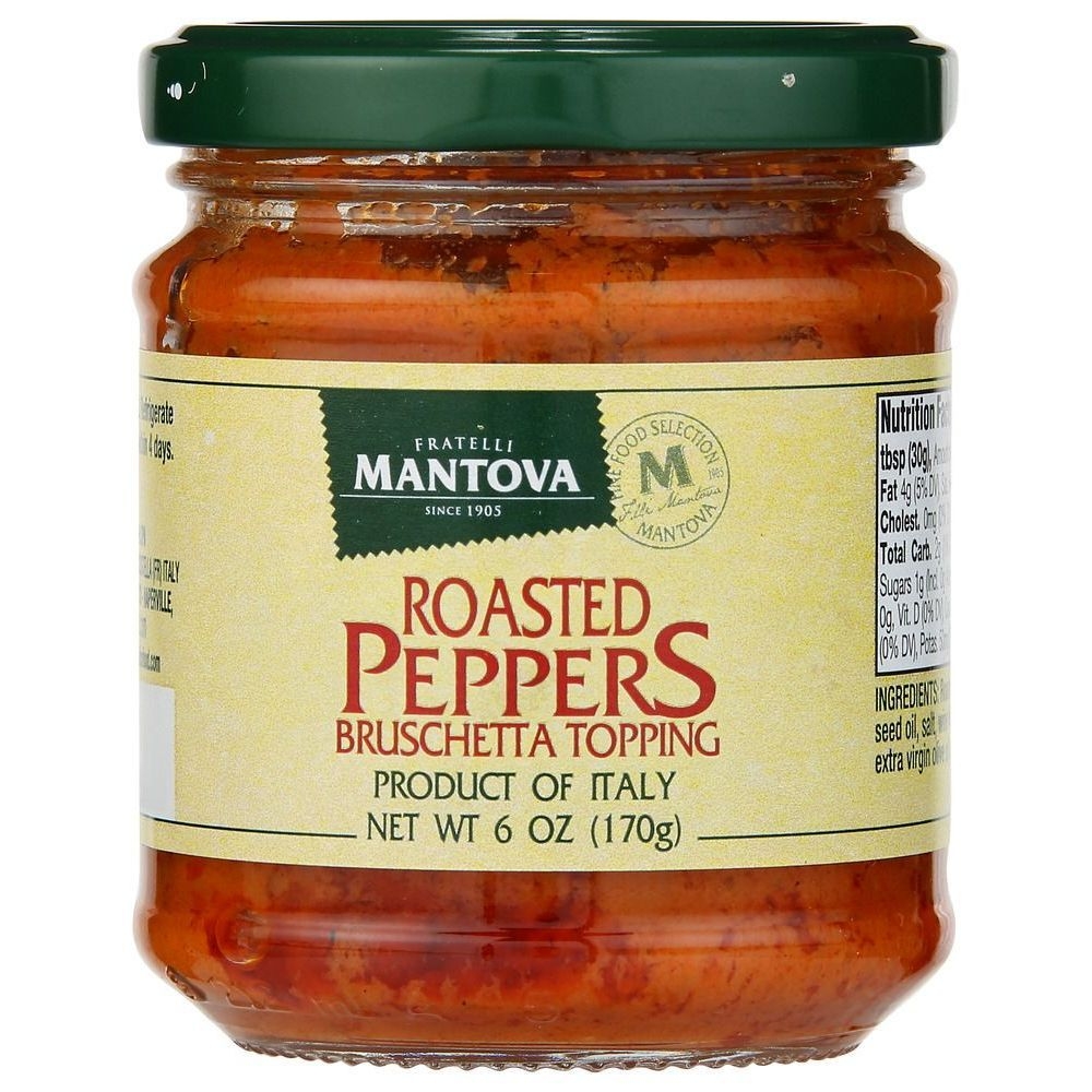 Mantova Roasted Peppers Bruschetta Topping, 6 Ounce -- 6 Per Case
