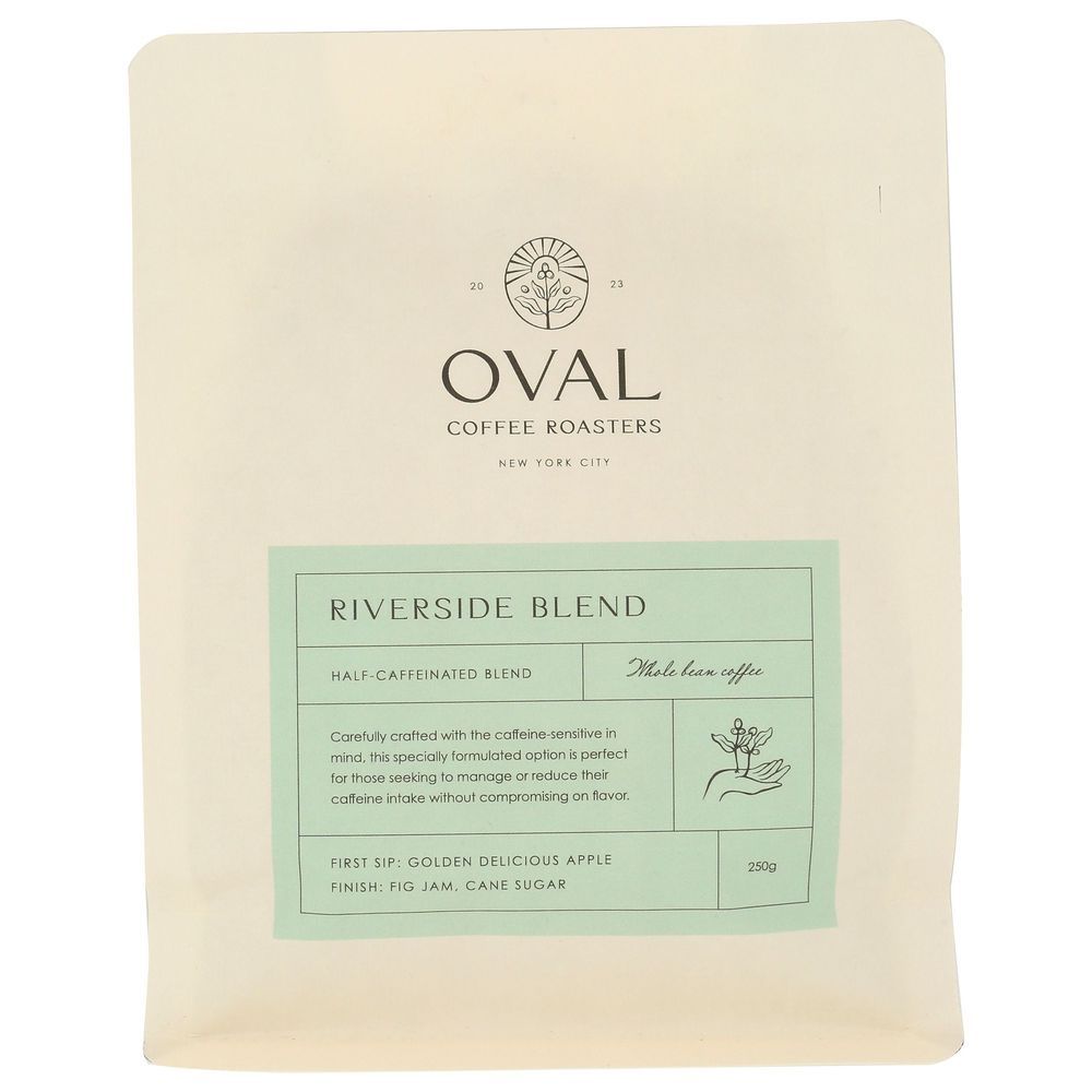 Oval Riverside Blend Whole Bean Coffee, 8.82 Ounce -- 6 Per Case