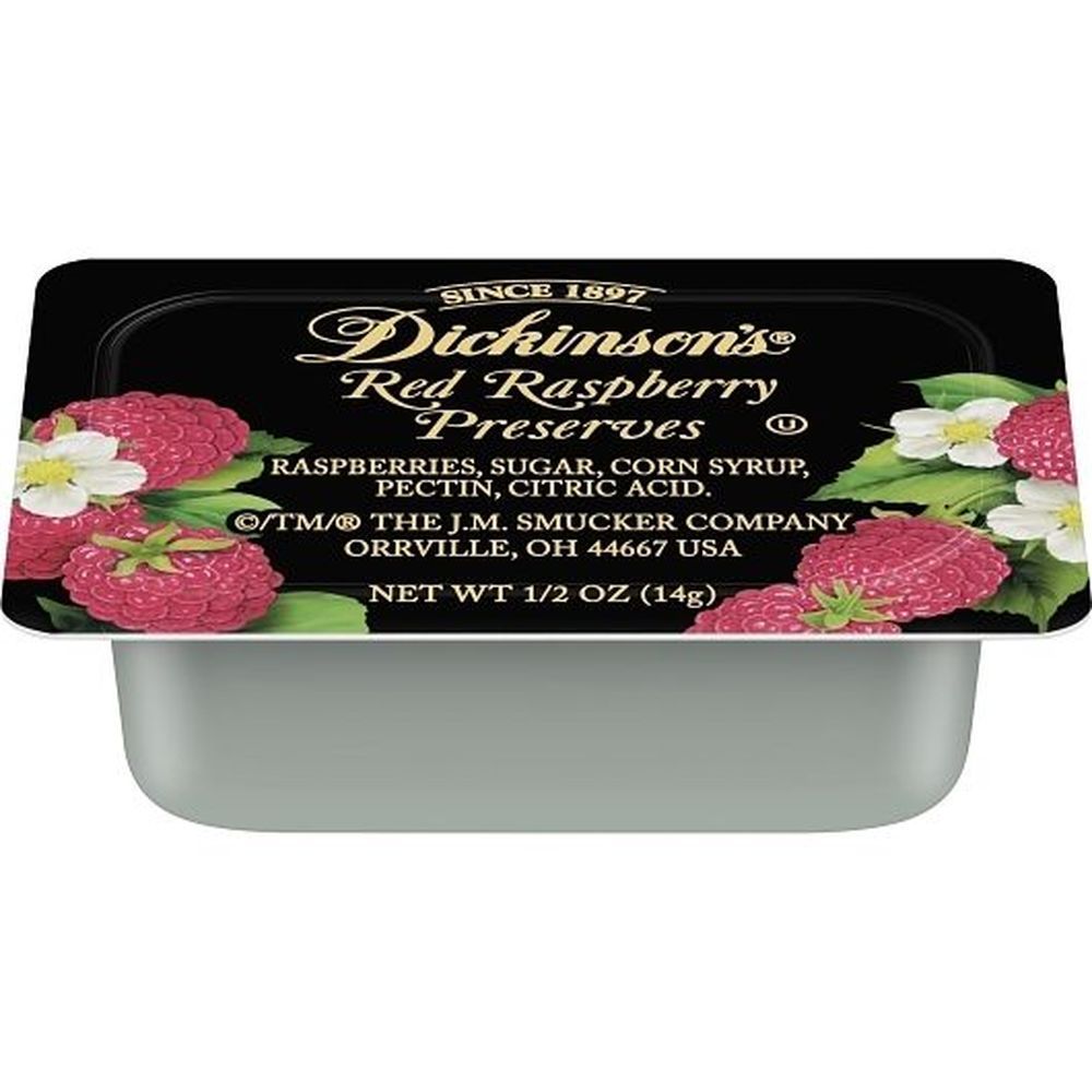 Dickinson 0.5 Ounce Red Raspberry Preserves, 200 Count