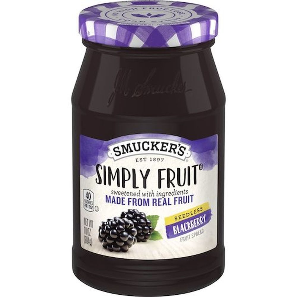 Smucker's Simply Fruit Seedless Blackberry Fruit Spread, 10 Ounce -- 8 Per Case