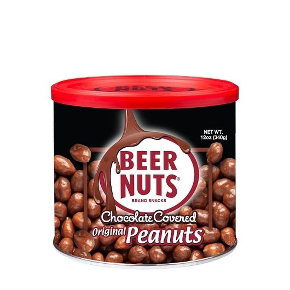 Beer Nuts Original Chocolate Covered Peanuts, 12 Ounce Can -- 6 Per Case