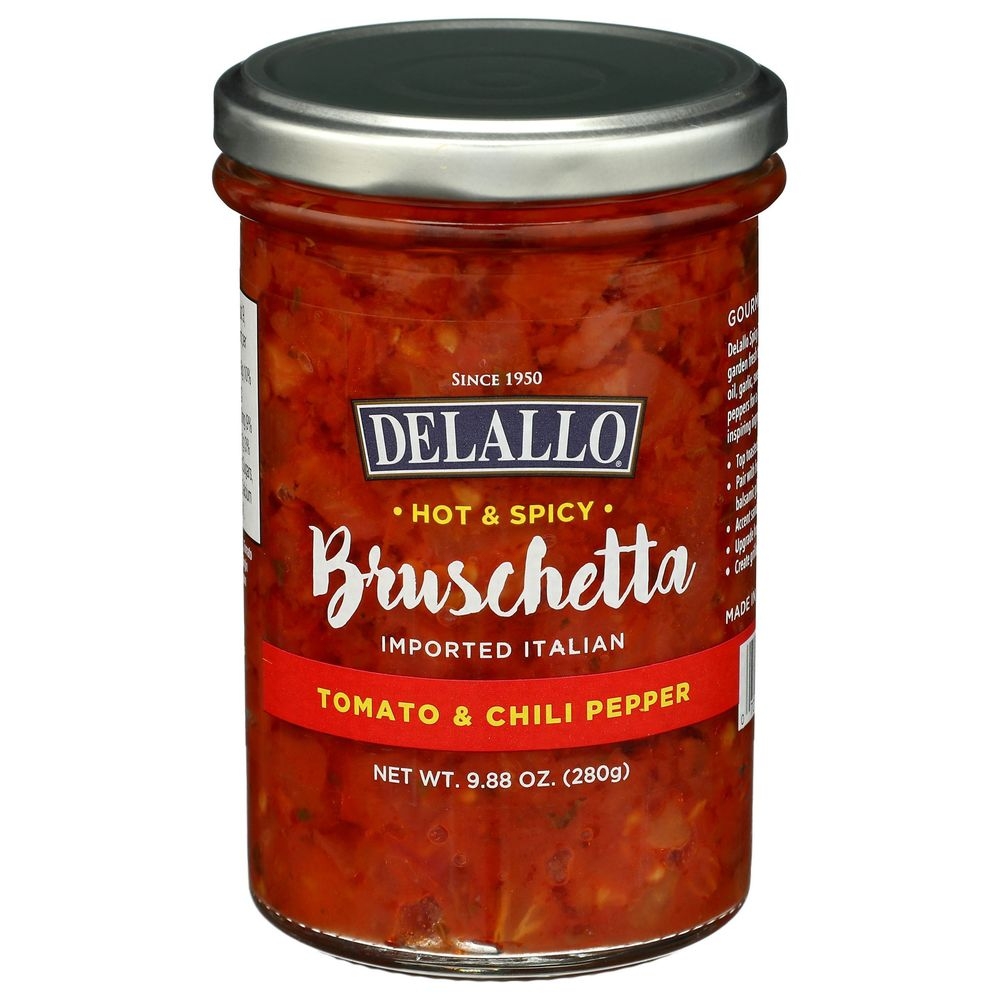 Delallo Hot And Spicy Tomato Bruschetta, 9.88 Ounce -- 6 Per Case