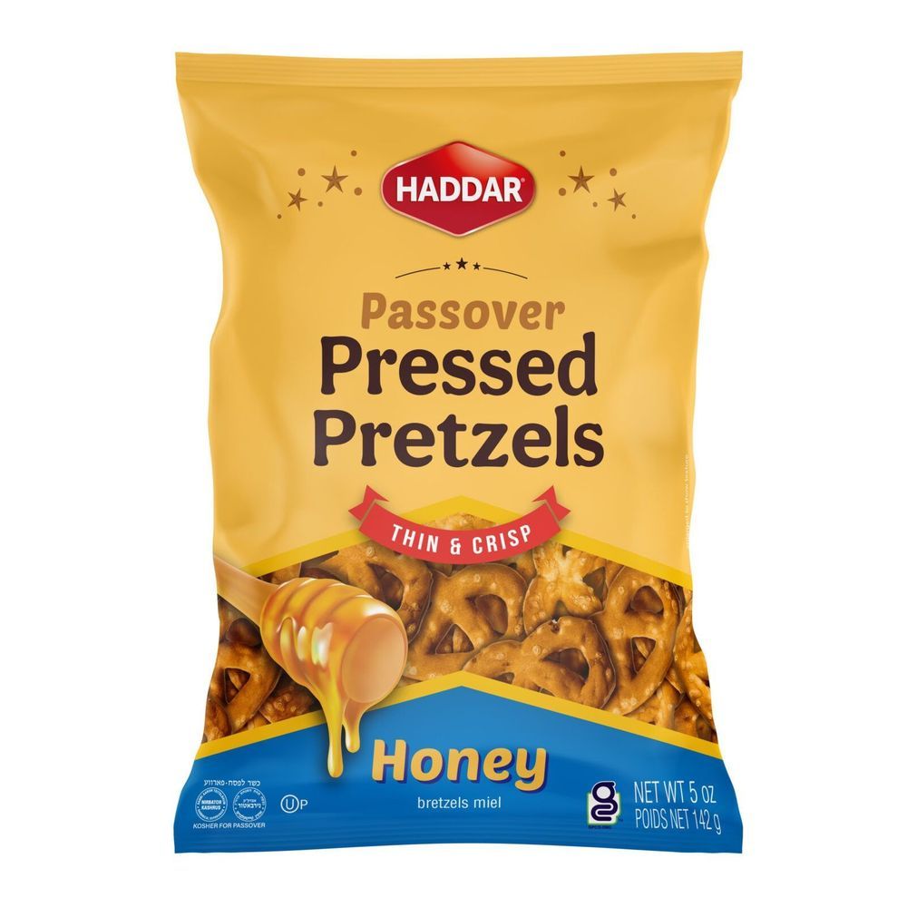 Haddar Gluten Free Honey Pressed Pretzel, 5 Ounce -- 12 Per Case