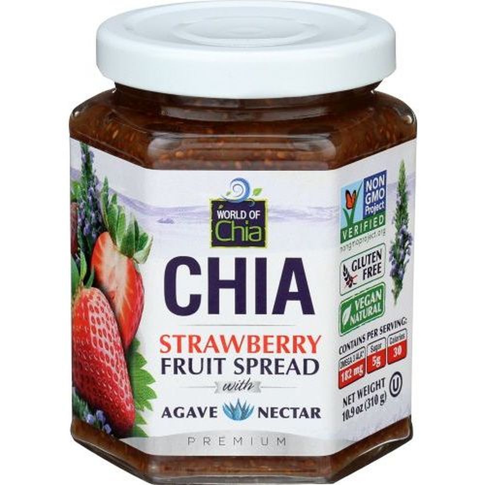 World Of Chia Strawberry Fruit Spread With Agave Nectar, 10.9 Ounce -- 12 Per Case