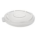 White Resin Self Draining Flat Top Lids for 55 Gallon Round Brute Container