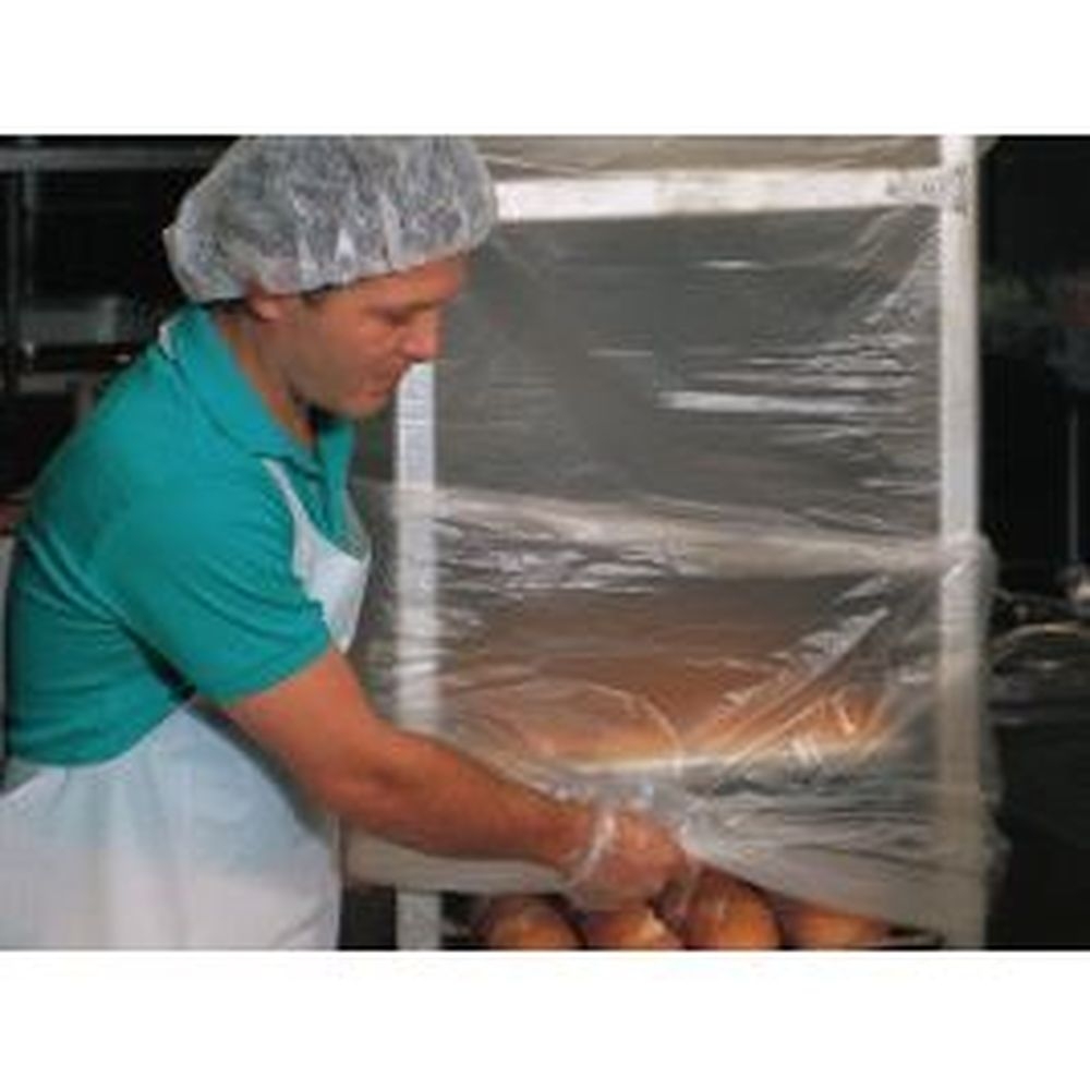 Clear 0.5 mil HDPE Bun Pan Cover with Twist Ties