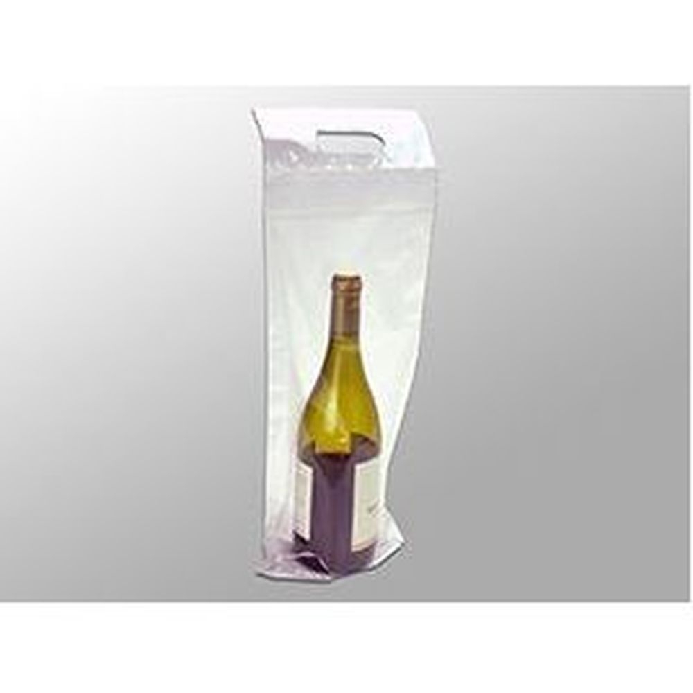 Elkay Plastics 2.5 Mil Ldpe/met Clear Wine To-go Bag With Handle, 7 X 19 + 3.5 Inch Bg + 1.25 Inch Fb -- 250 Per Case