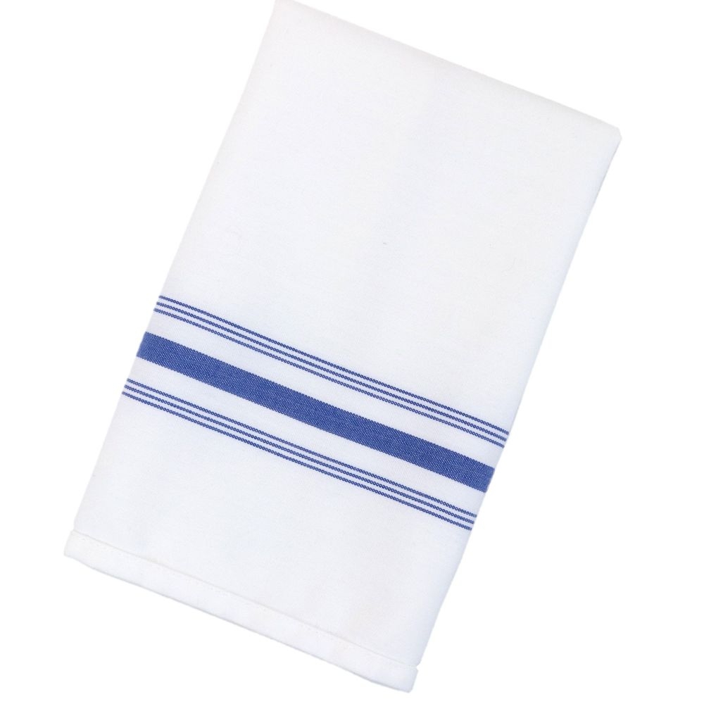 Ctc Bistro Spun Poly Napkin With Royal Blue Stripe, 18 X 22 Inch -- 12 Per Case