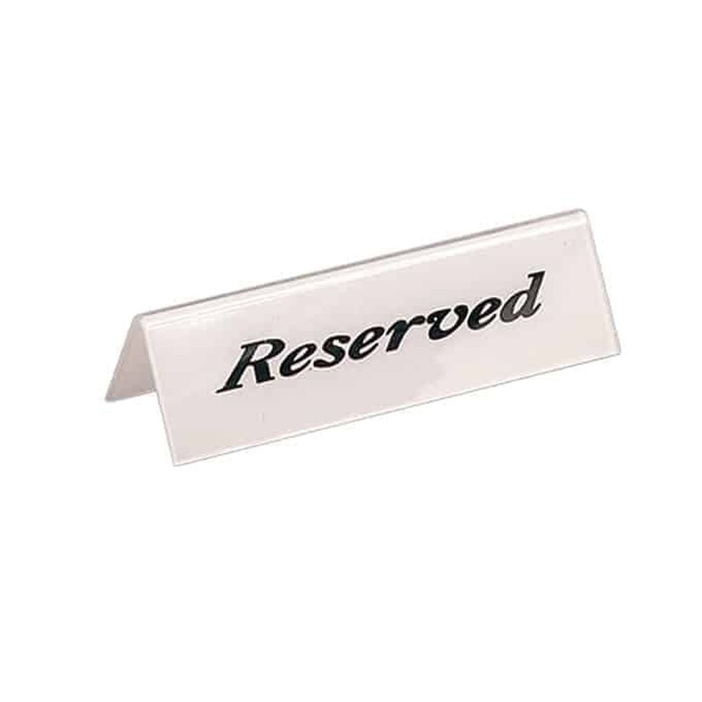 American Metalcraft Heavy Weight Table Reserved Sign, 2 x 6 inch
