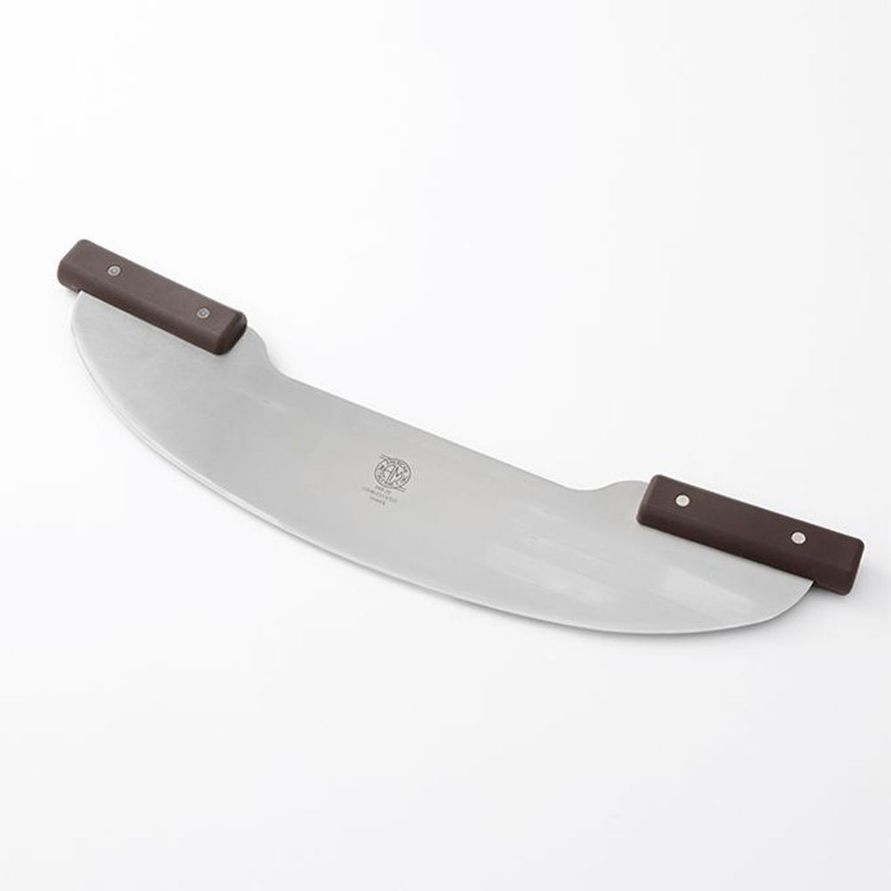 American Metalcraft Pizza Rocker Knife With Dark Brown Nylon Handle, 21 1/2 Inch Overall Length