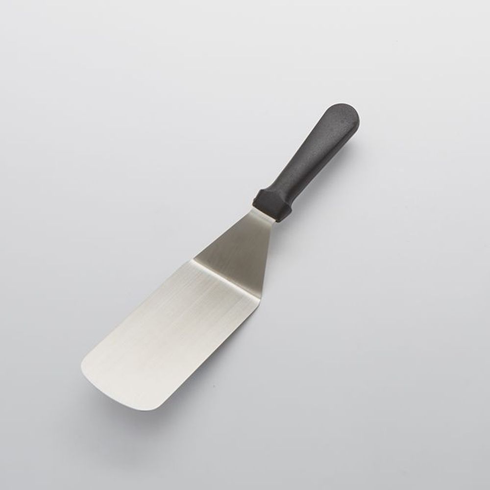 American Metalcraft Stainless Steel Rounded Blade Turner With Black Plastic Handle, 6 X 3 Inch