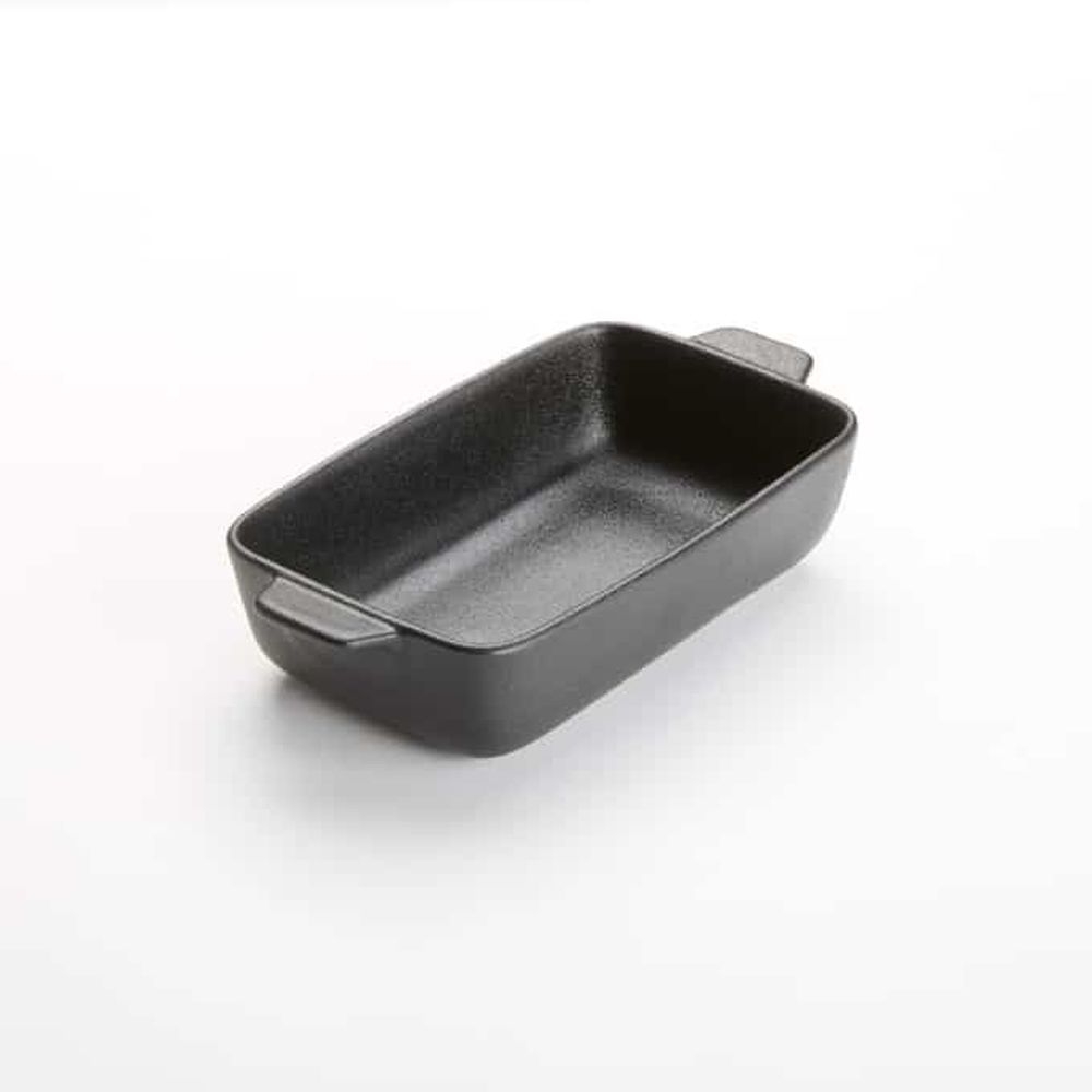 American Metalcraft Black Porcelain Matte Finish 20 Ounce Casserole With Handles, 9-1/4 X 4-1/4 X 2 Inch