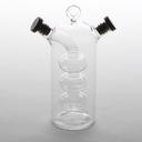 American Metalcraft Glass Oil and Vinegar Cruet with Silicone Lid, 2 1/2 inch Dia