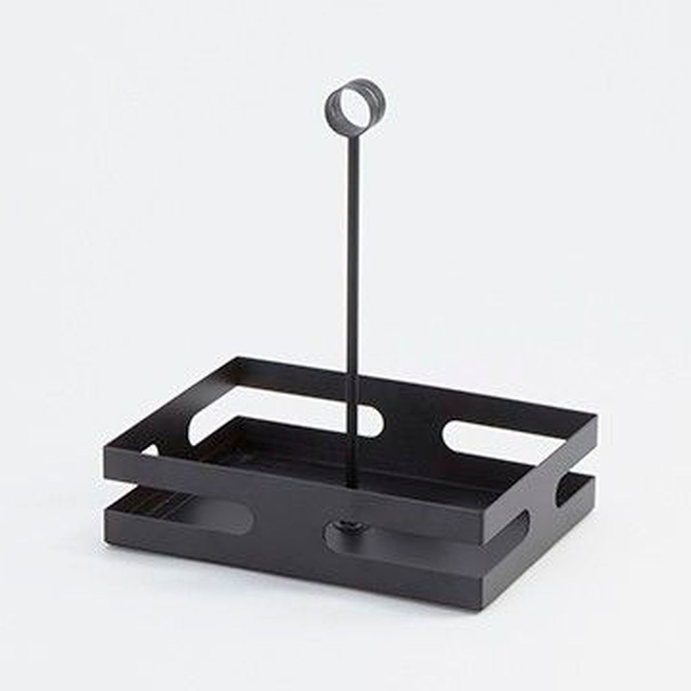 American Metalcraft Black Stainless Steel Contemporary Condiment Rack, 8 X 5 7/8 X 9 1/2 Inch Height