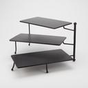 American Metalcraft Rectangular Black Open Frame Foldable Three Tier Stand, 17 3/8 x 7 1/2 x 10 inch