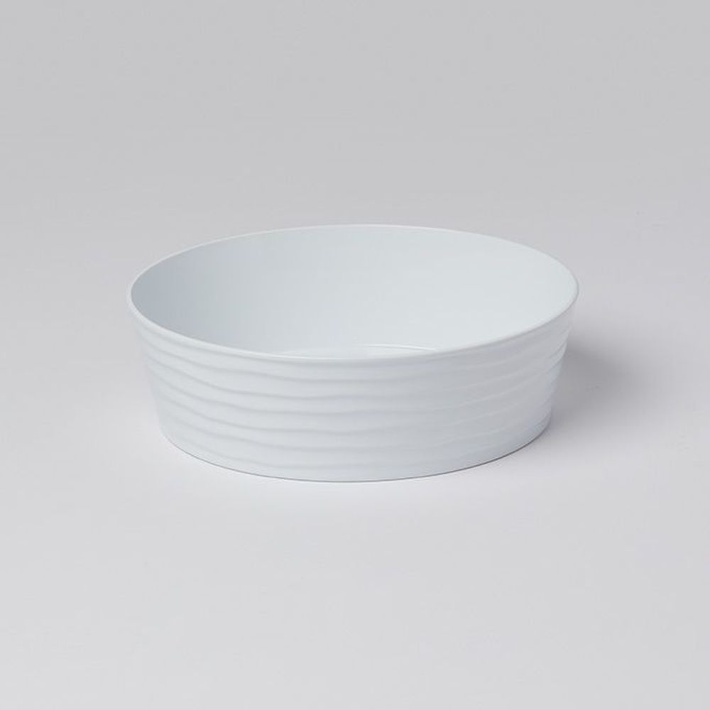 American Metalcraft Del Mar Collection White Abs Plastic Round Serving Bowl, 80 Ounce Capacity