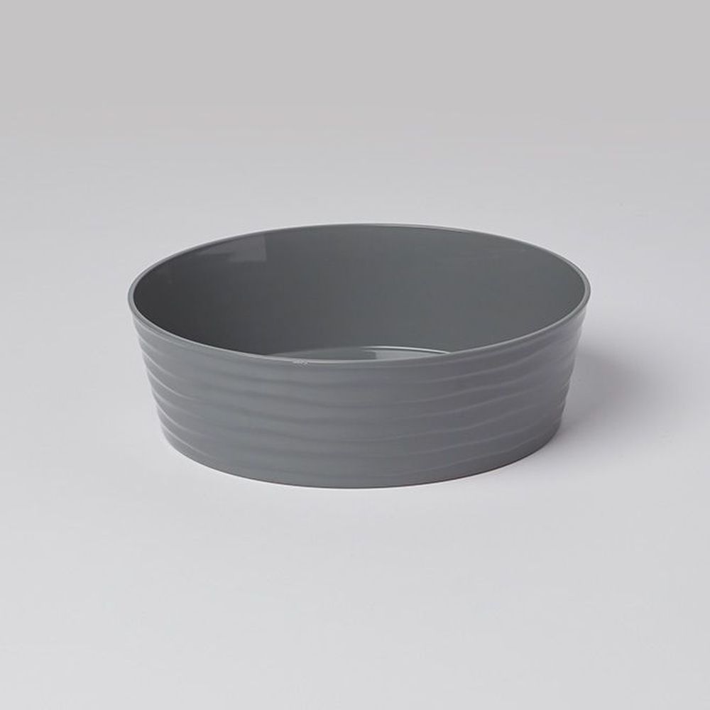 American Metalcraft Del Mar Collection Gray Abs Plastic Round Serving Bowl, 80 Ounce Capacity