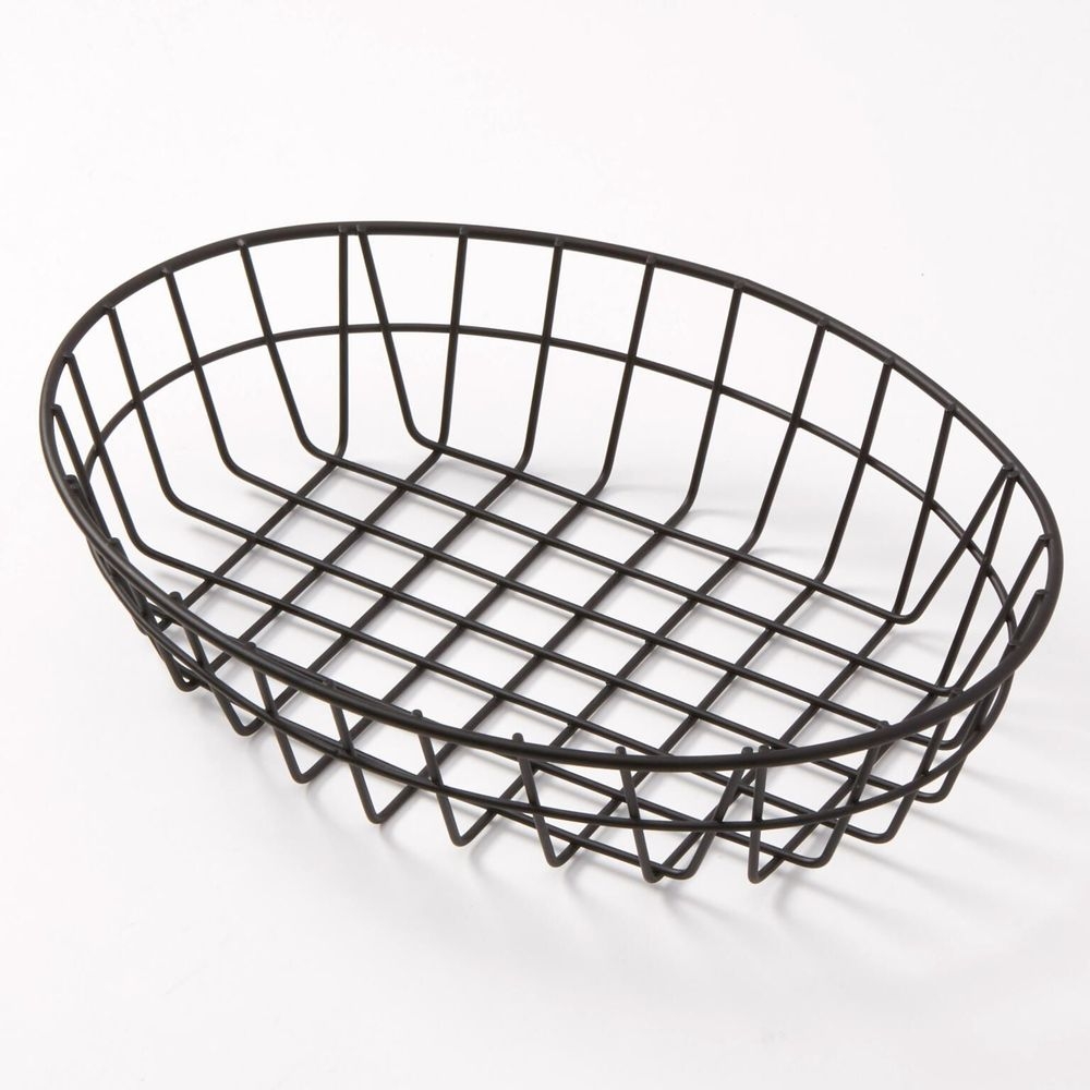 American Metalcraft Black Oval Wire Grid Basket, 11 inch Length x 8 inch Width x 2-1/2 inch Height